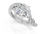 Silver Cushion Cut Solitaire with Pavé Twist Band and Four-Prong Setting_7