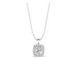 Silver Cushion Halo Pendant with Round Diamond and Four-Prong Setting_3