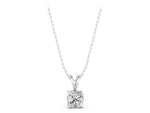 Silver Cushion Solitaire Diamond Prong Pendant_3