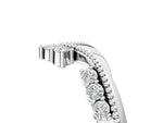 Silver Diamond Chevron Milgrain Band with Round Cut Stones and Prong Setting_17