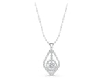 Silver Diamond Halo Pendant with Pavé Setting_3