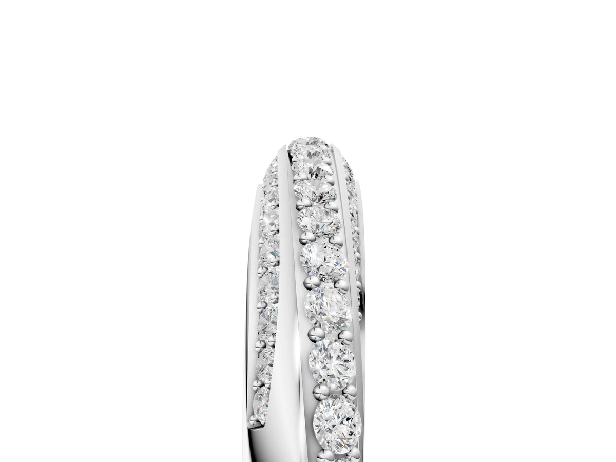Silver Double Row Pavé Round Diamond Channel Set Band_17