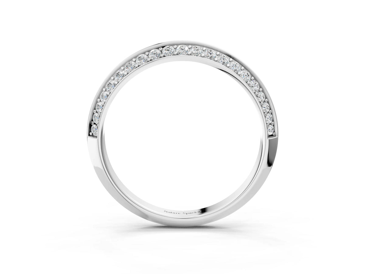Silver Double Row Pavé Round Diamond Eternity Band with Channel Setting_9