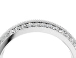 Silver Double Row Pavé Round Diamond White Gold Band with Shared Prong Setting_16