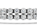 Silver Double Row Round Diamond Tennis Bracelet with Prong Setting_5
