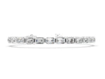 Silver East-West Emerald Cut Diamond Tennis Bracelet with Bezel Setting_2