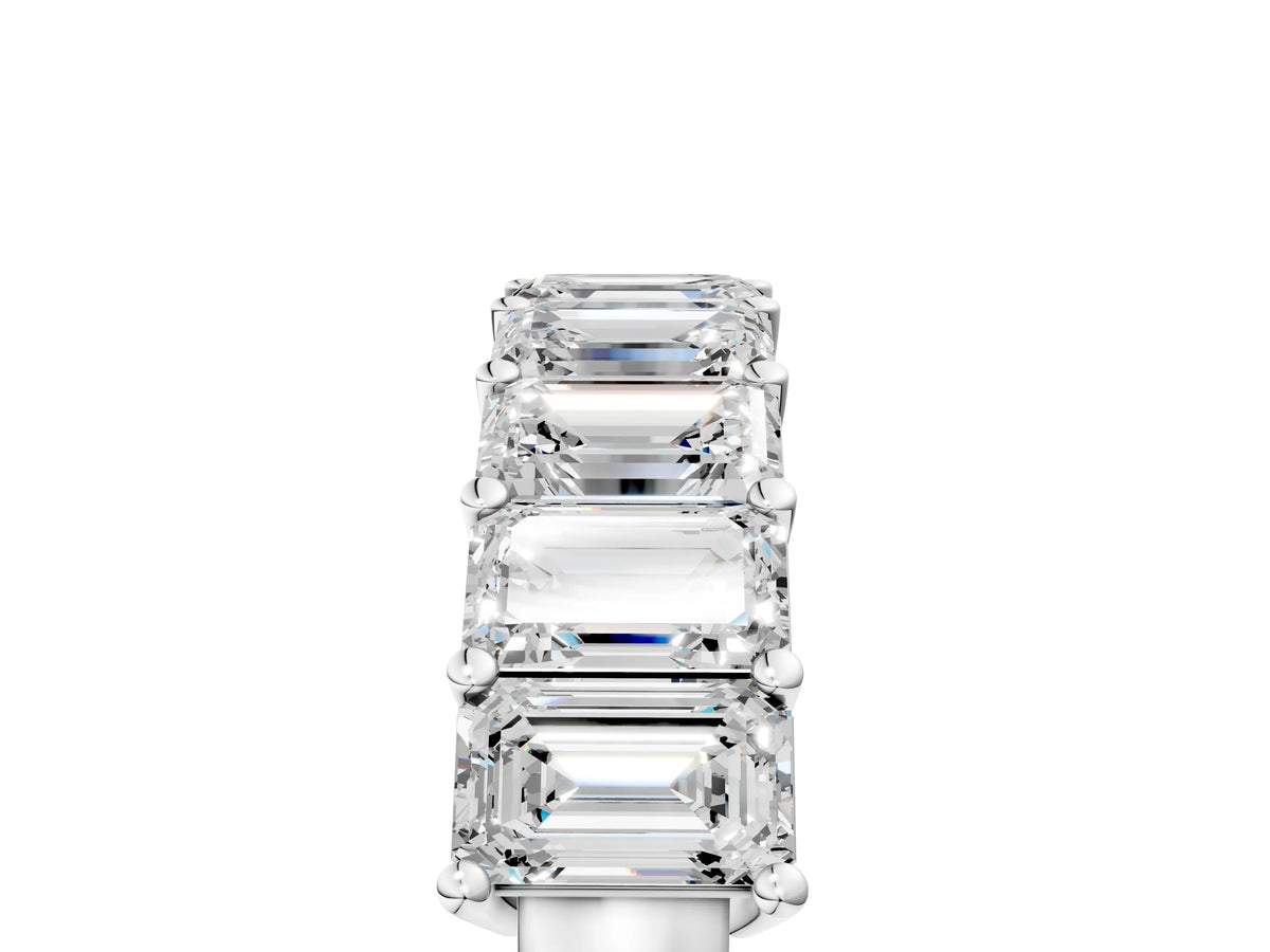 Silver Emerald Cut Diamond Prong-Set Eternity Band_11