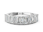 Silver Emerald Cut Diamond Prong-Set Eternity Band_6