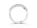 Silver Emerald Cut Diamond Prong-Set Eternity Band_9