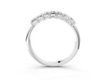 Silver Emerald Cut Diamond Prong-Set Half Eternity Band_9