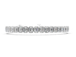 Silver Emerald Cut Diamond Tennis Bracelet with Bezel Setting_2