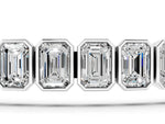 Silver Emerald Cut Diamond Tennis Bracelet with Bezel Setting_3