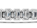 Silver Emerald Cut Diamond Tennis Bracelet with Half Bezel Setting_3
