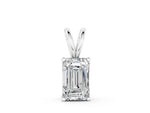 Silver Emerald Cut Solitaire Pendant with Four-Prong Setting_2