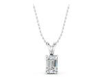 Silver Emerald Cut Solitaire Pendant with Four-Prong Setting_3