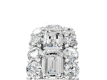 Silver Emerald Cut and Round Diamond Three-Row Eternity Mens Band_17