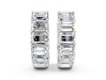 Silver Emerald Diamond Huggie Hoop Earrings_4