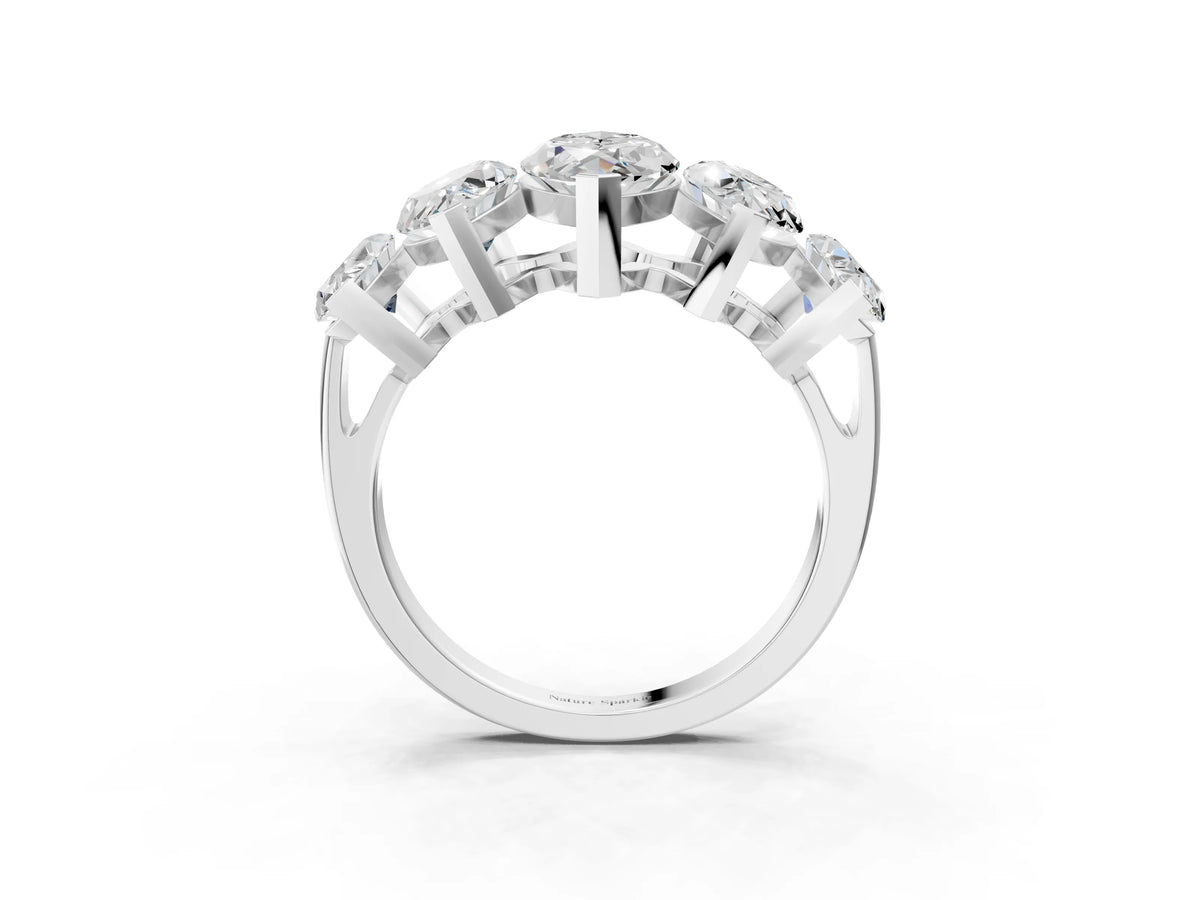 Silver Five-Stone Marquise Diamond Prong Set Band_15