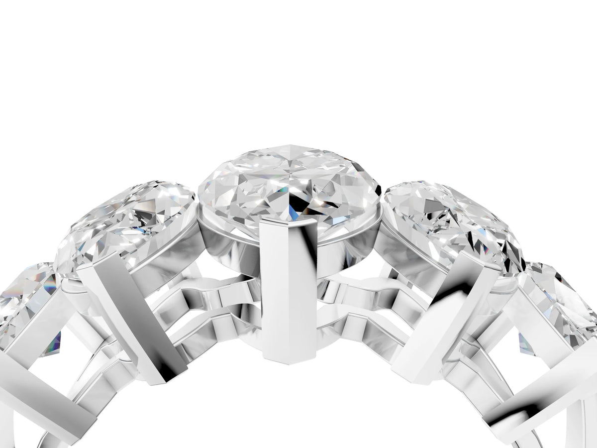 Silver Five-Stone Marquise Diamond Prong Set Band_16