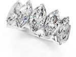 Silver Five Stone Marquise Diamond Prong Set White Gold Band_7