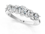 Silver Five-Stone Round Brilliant Diamond Prong Set White Gold Band_13