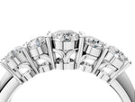 Silver Five-Stone Round Brilliant Diamond Prong Set White Gold Band_16