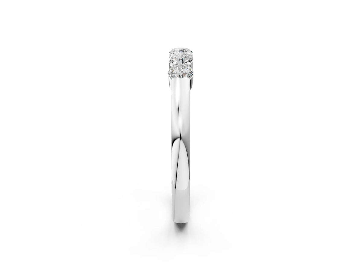 Silver Five-Stone Round Diamond Channel Set Band with Shared Prong Setting_14