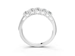 Silver Five-Stone Round Diamond Prong Set White Gold Band_9