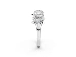Silver Four-Stone Elongated Cushion Diamond Band with Nature-Inspired Prong Setting_14