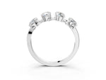 Silver Four-Stone Elongated Cushion Diamond Band with Nature-Inspired Prong Setting_15