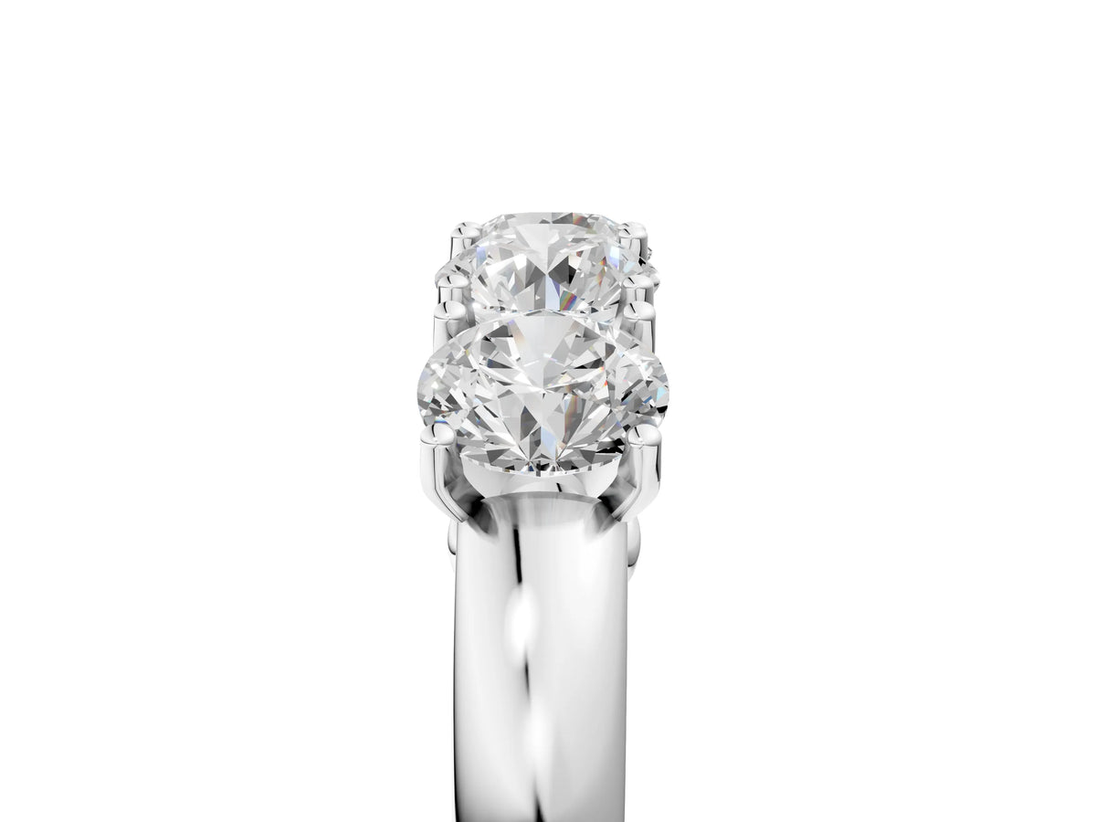 Silver Four-Stone Round Cut Diamond Prong-Set White Gold Band_11