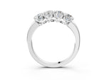 Silver Four-Stone Round Cut Diamond Prong-Set White Gold Band_9