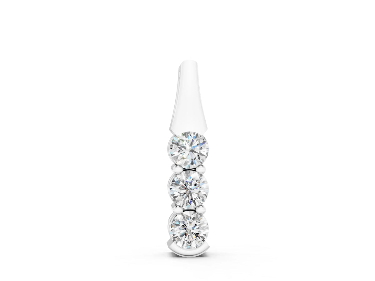 Silver Four-Stone Round Diamond Channel-Set Pendant_2