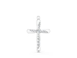 Silver Gold Cross Pendant with Round Cut Stones and Prong Setting_2
