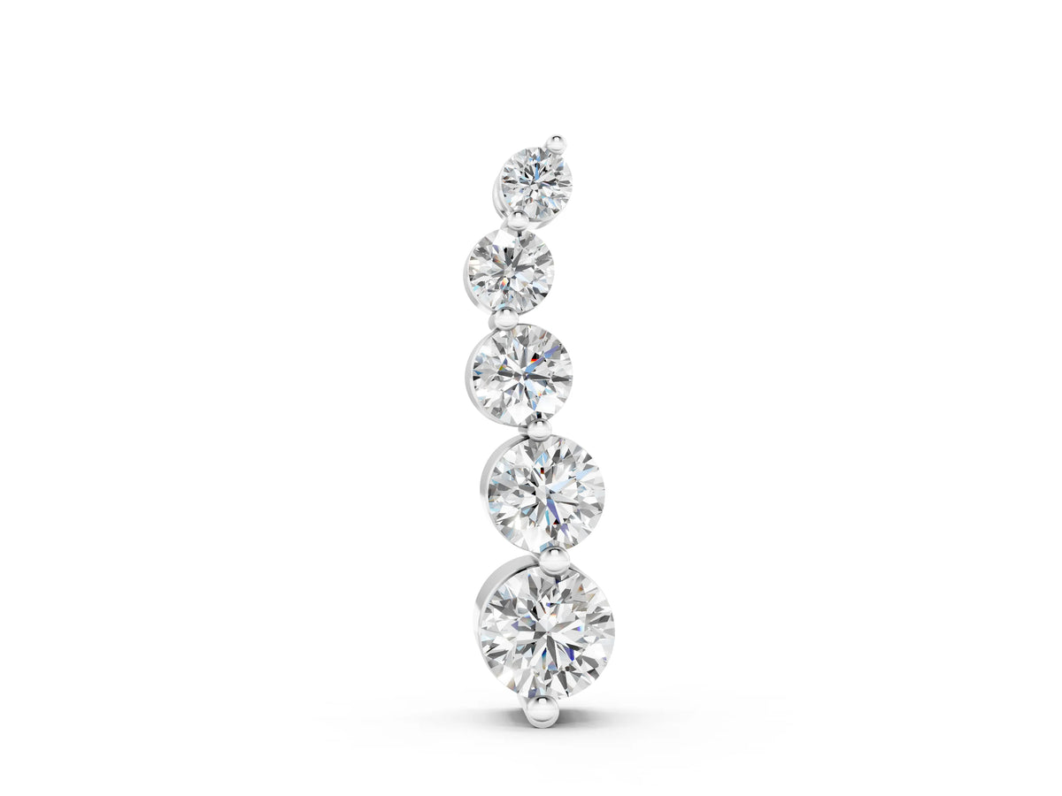 Silver Graduated Round Diamond Prong Set Pendant_2