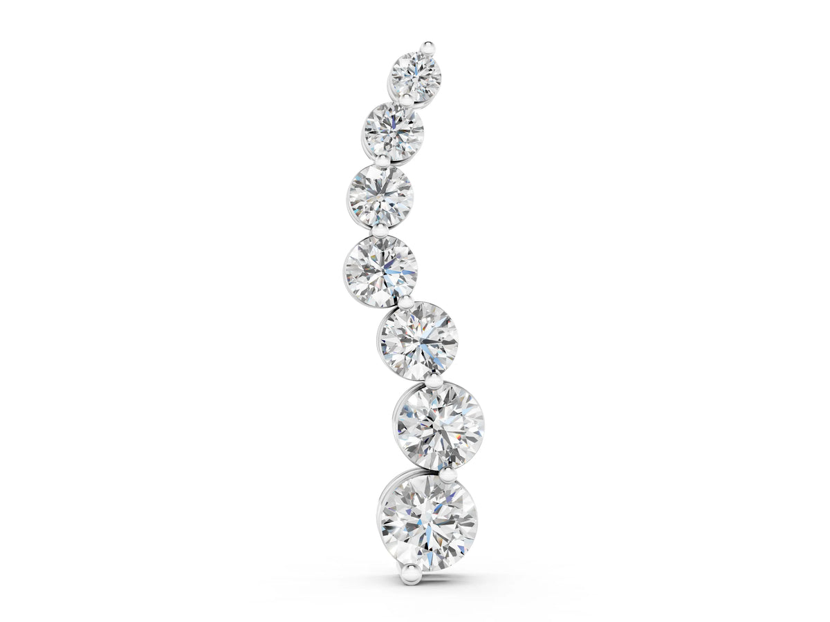 Silver Graduated Round Prong-Set Diamond Pendant_2