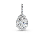Silver Halo Pear Diamond Pendant with Prong Setting_2