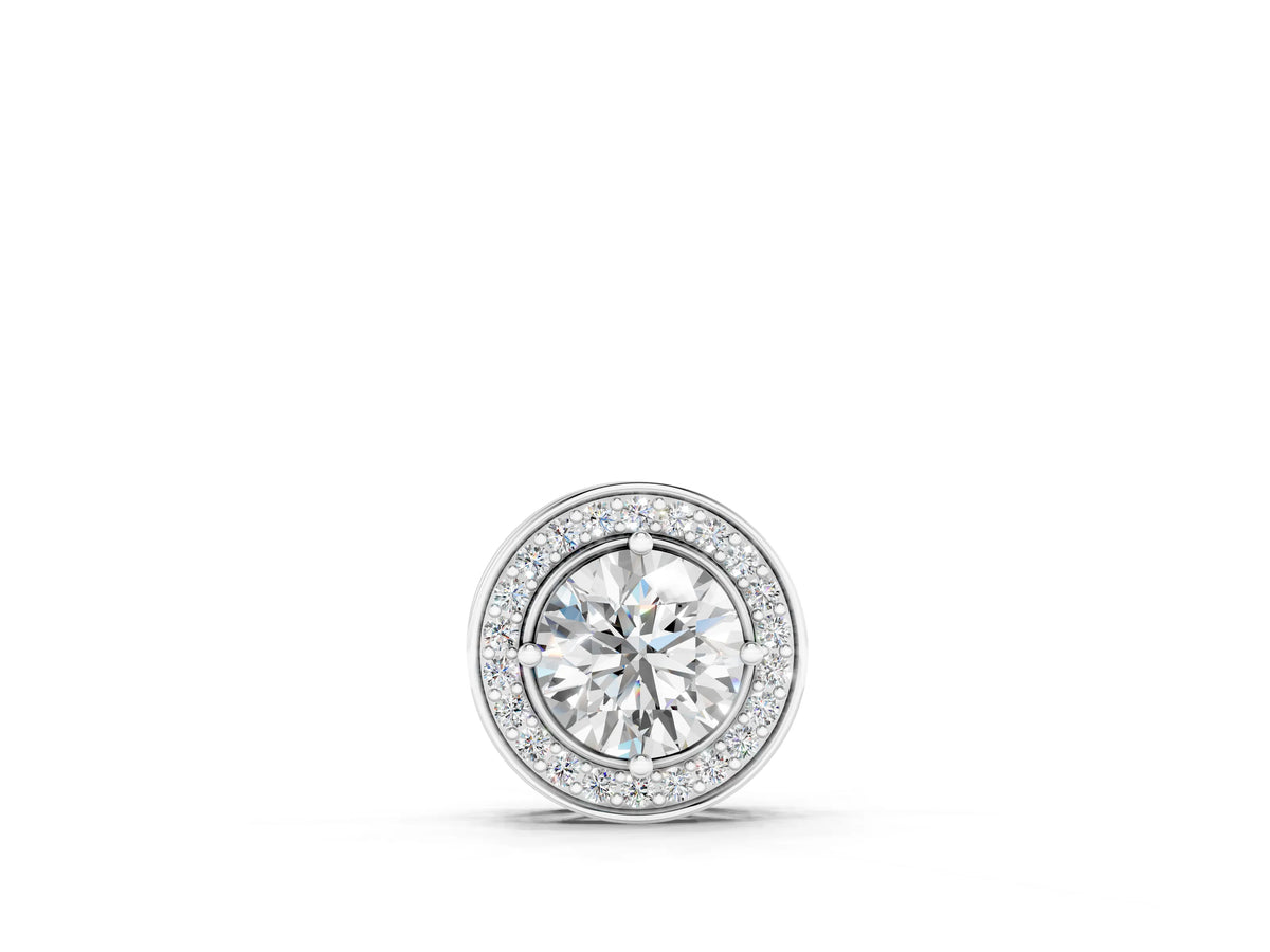 Silver Halo Round Diamond Four-Prong Pendant_2