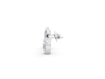 Silver Heart Diamond X Stud Earrings with Baguette and Round Accents_3