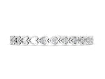 Silver Heart Link Diamond Tennis Bracelet with Round Cut Stones and Bezel Setting_4