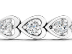 Silver Heart Link Diamond Tennis Bracelet with Round Cut Stones and Bezel Setting_5