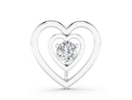 Silver Heart Prong Round Diamond Pendant_2