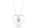Silver Heart Prong Round Diamond Pendant_3