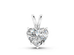Silver Heart-Shaped Diamond Solitaire Pendant with Four-Prong Setting_2