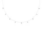Silver Heart and Round Diamond Station Necklace_2