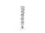 Silver Hexagon Pave Diamond Eternity Band with Bezel Setting_14