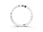 Silver Hexagon Pave Diamond Eternity Band with Bezel Setting_15