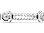 Silver Hexagonal Diamond Tennis Bracelet with Bezel Setting and Rope Band_3