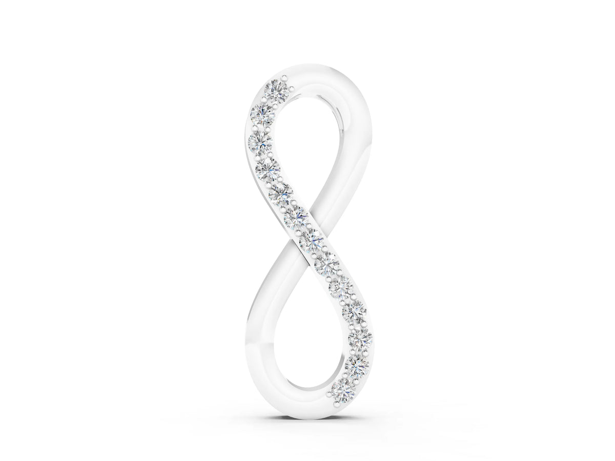 Silver Infinity Pendant with Round Brilliant Diamonds in Pavé Setting_2