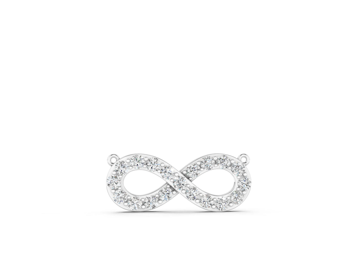 Silver Infinity Pendant with Round Cut Diamonds in Pavé Setting_4